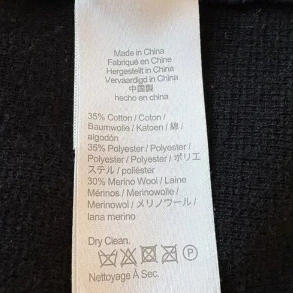 J. Crew Merino Wool Blend Sophia Collared Open Front Blazer Jacket Black Med - Picture 6 of 7